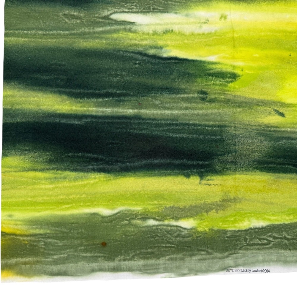SkyDyes Mickey Lawler Hand Dyed Fabric 2004 Green Yellow 1yd 36x44"